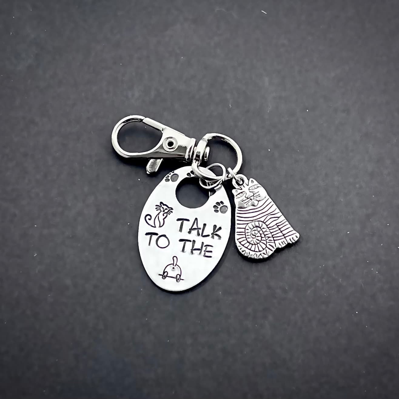 Talk To The * (Hand-Stamped Tag) — Hand-Stamped Aluminum