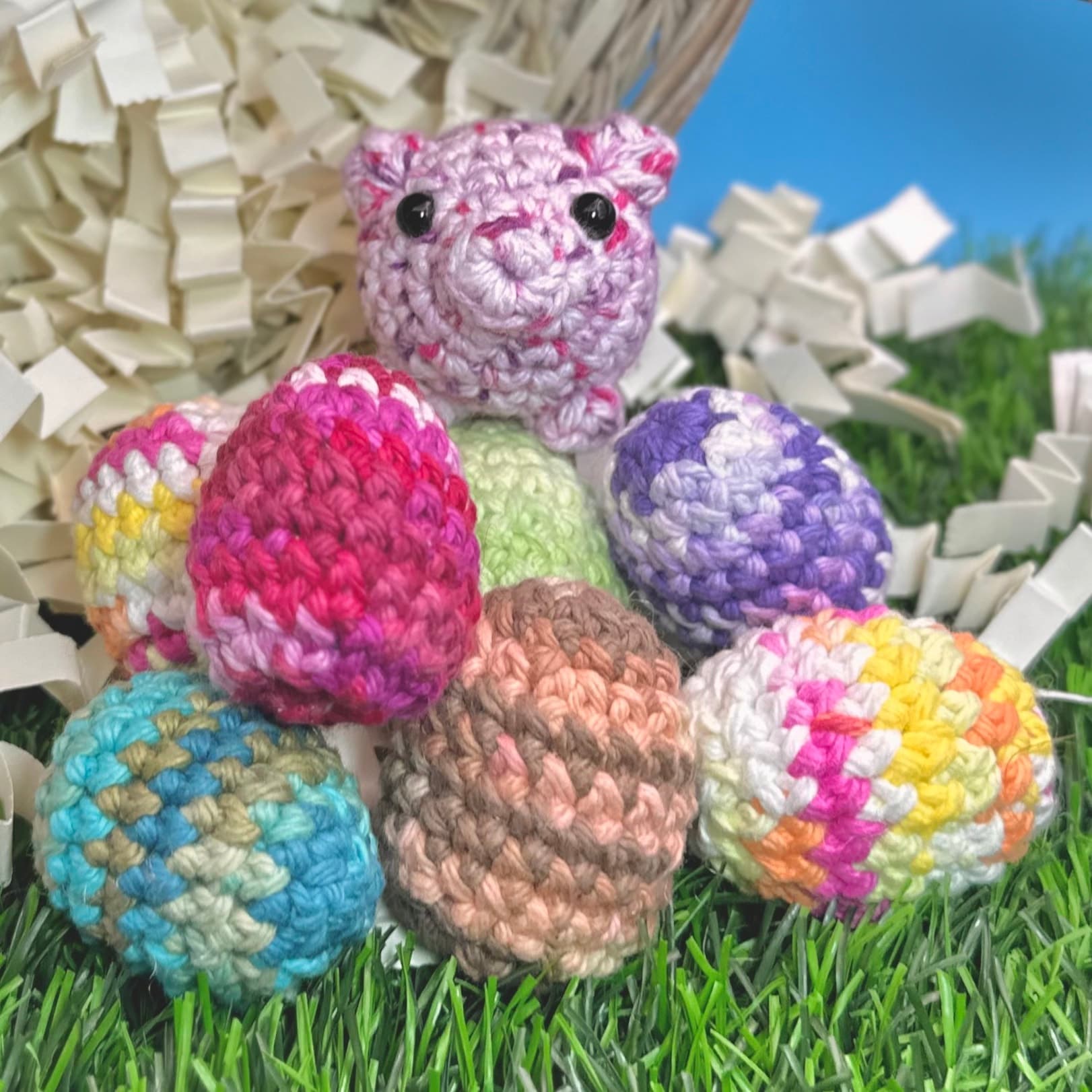 7 Crocheggs with Petunia Pal โ Hand-Crocheted Pals